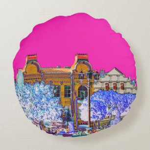 Cojín Redondo Arquitectura de Grodno Bielorrusia