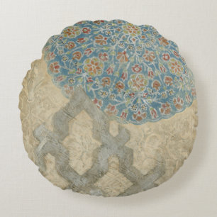 Cojín Redondo Arreglo floral de la tapicería de plata decorativ