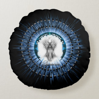 Cojín Redondo Arsencia Ethereal Silver Light Fractal Art