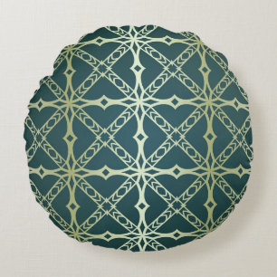 Cojín Redondo Art-deco, lujo geométrico vintage