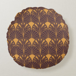 Cojín Redondo Art Deco pattern with fan-shaped motifs 