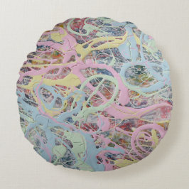 Cojín Redondo Art Decó retro Nouveau inspirado en el abstracto p