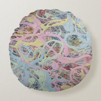 Cojín Redondo Art Decó retro Nouveau inspirado en el abstracto p