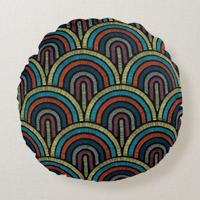 Cojín Redondo Art Deco vintage (Anverso)