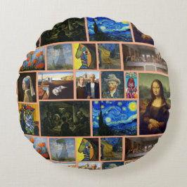 Cojín Redondo Art Masterpieces, Tan