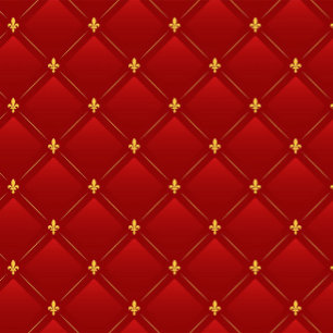 Cojín Redondo Art Nouveau en Navidades rojo y oro