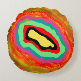 COJÍN REDONDO ARTE ABSTRACTO DE ESTILO AFRICANO DE SIXSOX