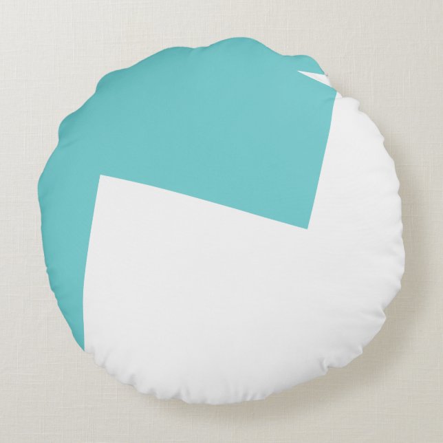 Cojín Redondo Arte abstracto minimalismo azul blanco (Reverso)