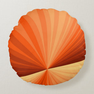 Cojín Redondo Arte abstracto moderno naranja rojo vainilla gráfi