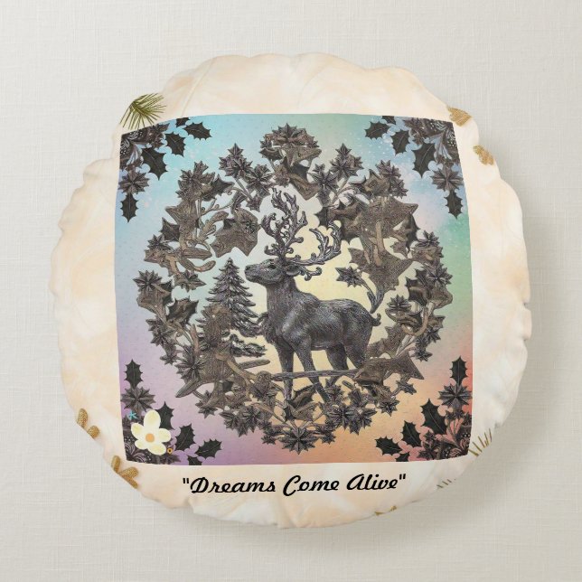 Cojín Redondo "Arte caprichoso" (Anverso)