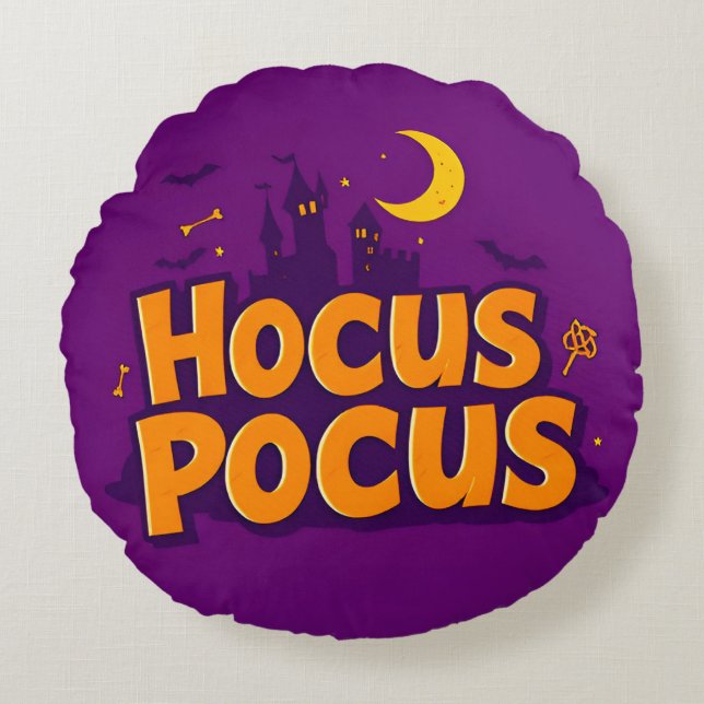 Cojín Redondo Arte con tema de Halloween (Anverso)