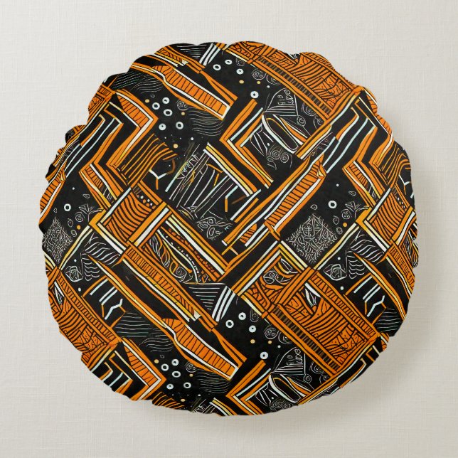 Cojín Redondo Arte de África (Anverso)