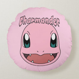 Cojín Redondo Arte de fan de Charmander rosa Pokémon