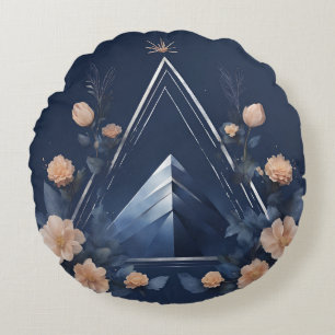 Cojín Redondo Arte de Floral Triangle AI