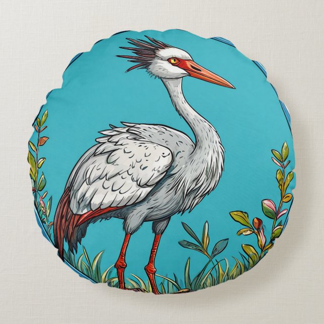 Cojín Redondo Arte de grulla elegante decoración del hogar de na (Anverso)