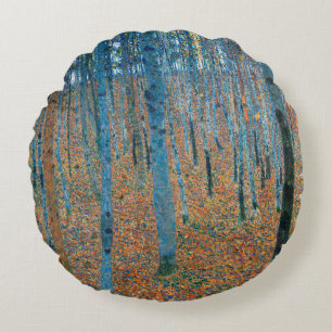 Cojín Redondo Arte de Gustav Klimt Bosque de Hayas Vintage