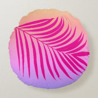 Arte de hoja de palma tropical rosa naranja regalo