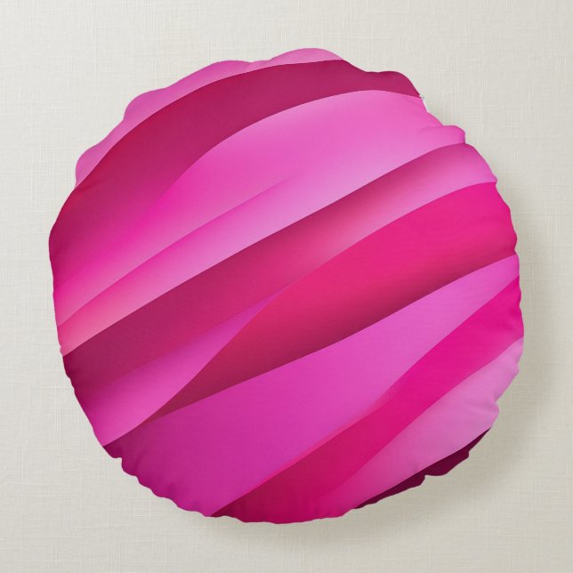 Cojín Redondo arte de IA Fuchsia Pop (Reverso)