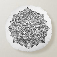 Arte de Mandala de Línea Negra Intrincada