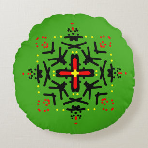 Cojín Redondo Arte de Mandala Tribal