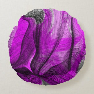 Cojín Redondo arte de mármol negro dorado