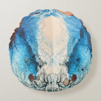 Cojín Redondo arte de mármol negro dorado