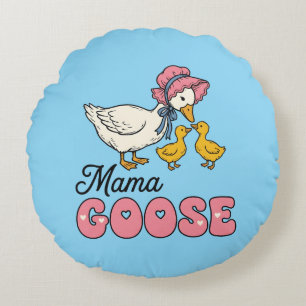 Cojín Redondo Arte de palabras de mamá gansa linda