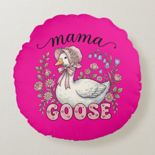 Cojín Redondo Arte de palabras de mamá gansa linda