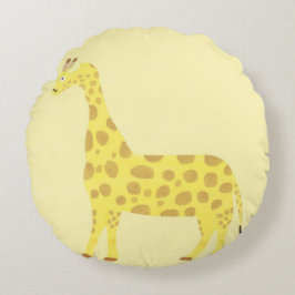Cojín Redondo arte de pintar con girafa