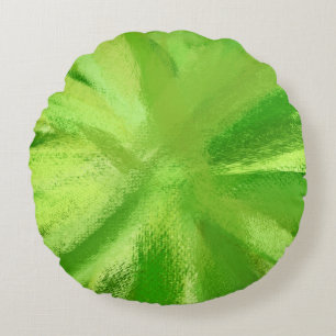 Cojín Redondo Arte de pintura abstracta verde