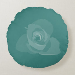 Cojín Redondo Arte de rosa blanca transparente y moderno