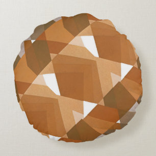 Cojín Redondo Arte Deco Pochoir Vintage Jazz Tan Formas Geométri