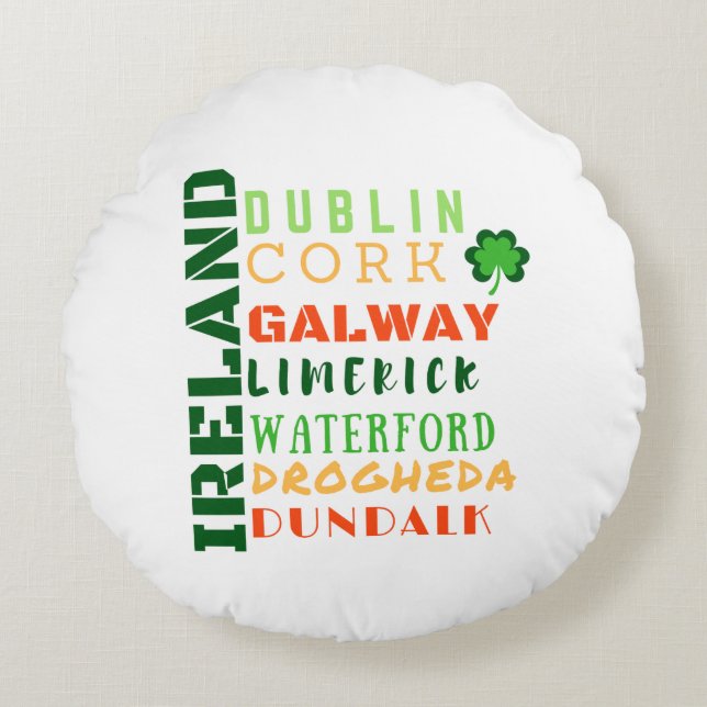 COJÍN REDONDO ARTE DEL METRO DE IRLANDA (Anverso)