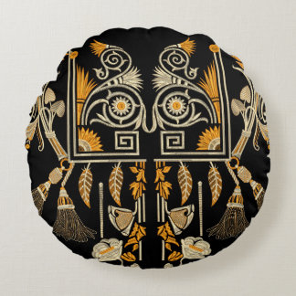 Cojín Redondo Arte egipcio frontera oro tradicional crear mano