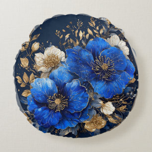 Cojín Redondo Arte Floral Elegante
