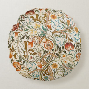 Cojín Redondo Arte floral vintage de acanto de William Morris