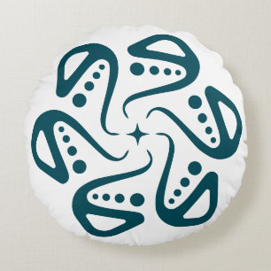 Cojín Redondo Arte fotográfico minimalista de mandala de tentácu