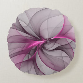 Cojín Redondo Arte fractal abstracto moderno caótico elegante ro