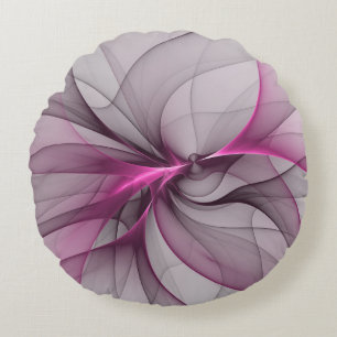 Cojín Redondo Arte fractal abstracto moderno caótico elegante ro