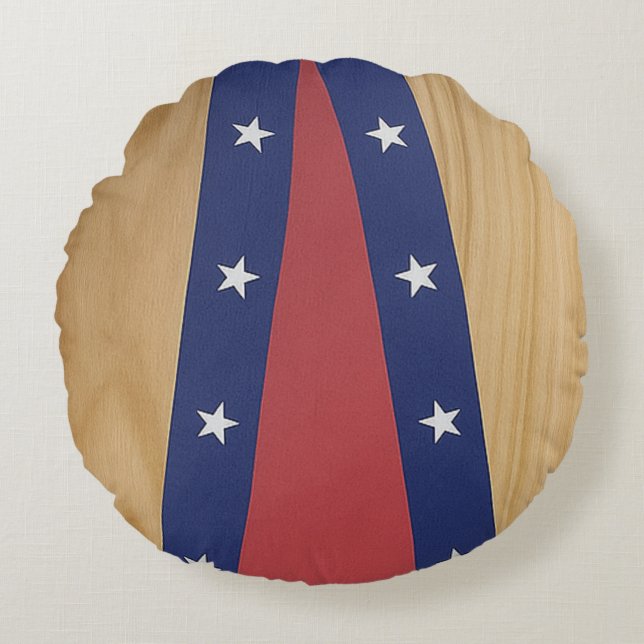 Cojín Redondo Arte inspirado en Estados Unidos | Banderas, Jerse (Anverso)