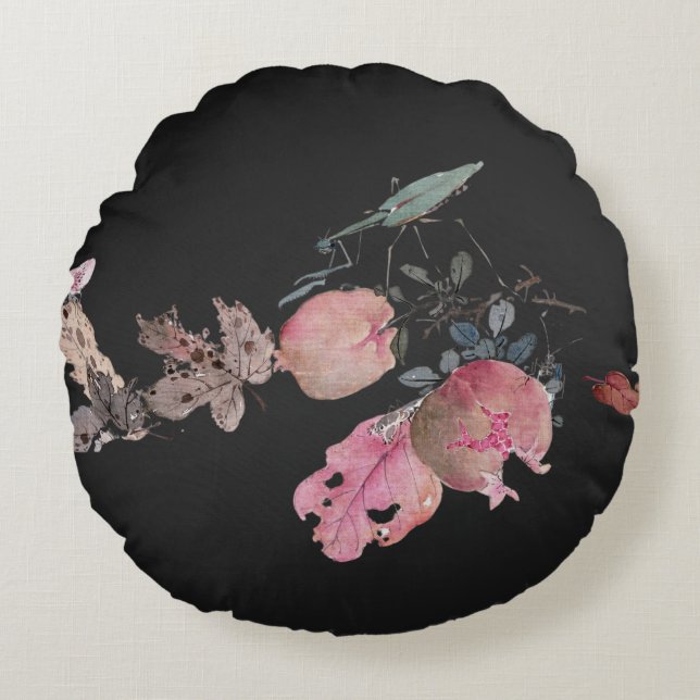 Cojín Redondo Arte japonés moderno simple Urakami Shunkin (Anverso)