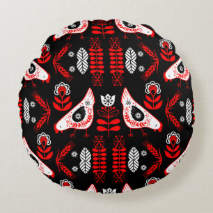 Cojín Redondo Arte popular de Chicken Hen