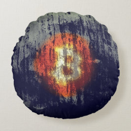 Cojín Redondo Arte Resistente Bitcoin