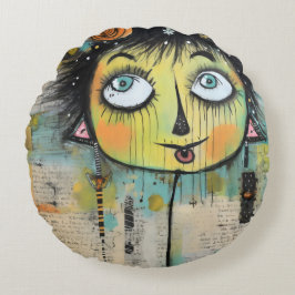 Cojín Redondo ArtLady 11 Encantadora y angustiada