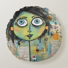 Cojín Redondo ArtLady 15 Encantadora y angustiada