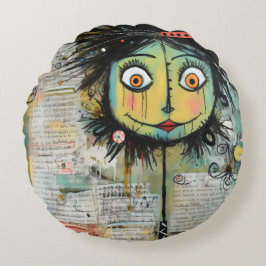 Cojín Redondo ArtLady 16 Encantadora y angustiada