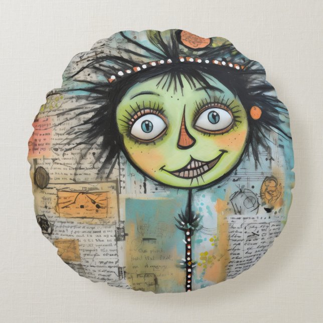 Cojín Redondo ArtLady 23 Encantador y afligido (Anverso)