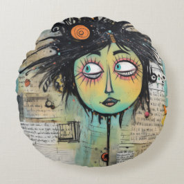 Cojín Redondo ArtLady 27 Encantador y afligido