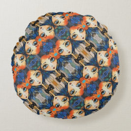 Cojín Redondo ArtLady 31 Encantadora y angustiada