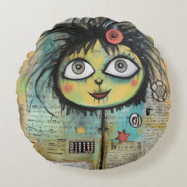Cojín Redondo ArtLady 4 Encantador y afligido